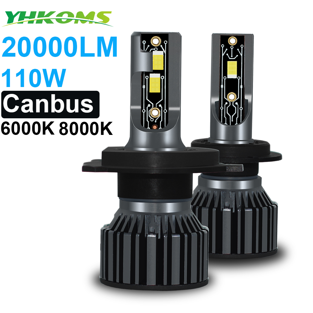 YHKOMS Car Lights Canbus H4 LE - огляд і ціна Led Headlight Bulb H7 20000Lm