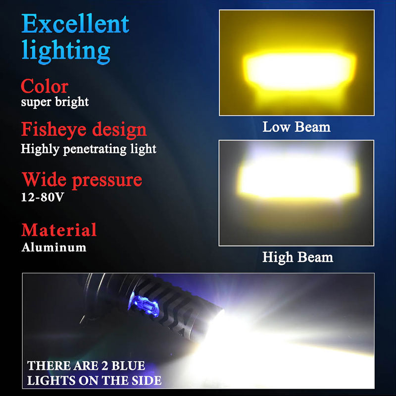 1Pc H4 P15D LED Dual Color Mot - огляд і ціна Motorcycle Led Headlight Bulb H4