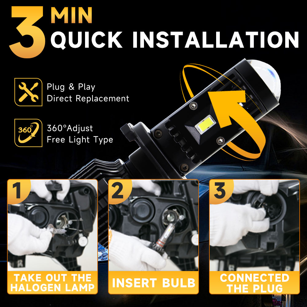 Canbus Lamp H4 H7 LED Y10 Supe - огляд і ціна Laser Led Headlight Projector Lens