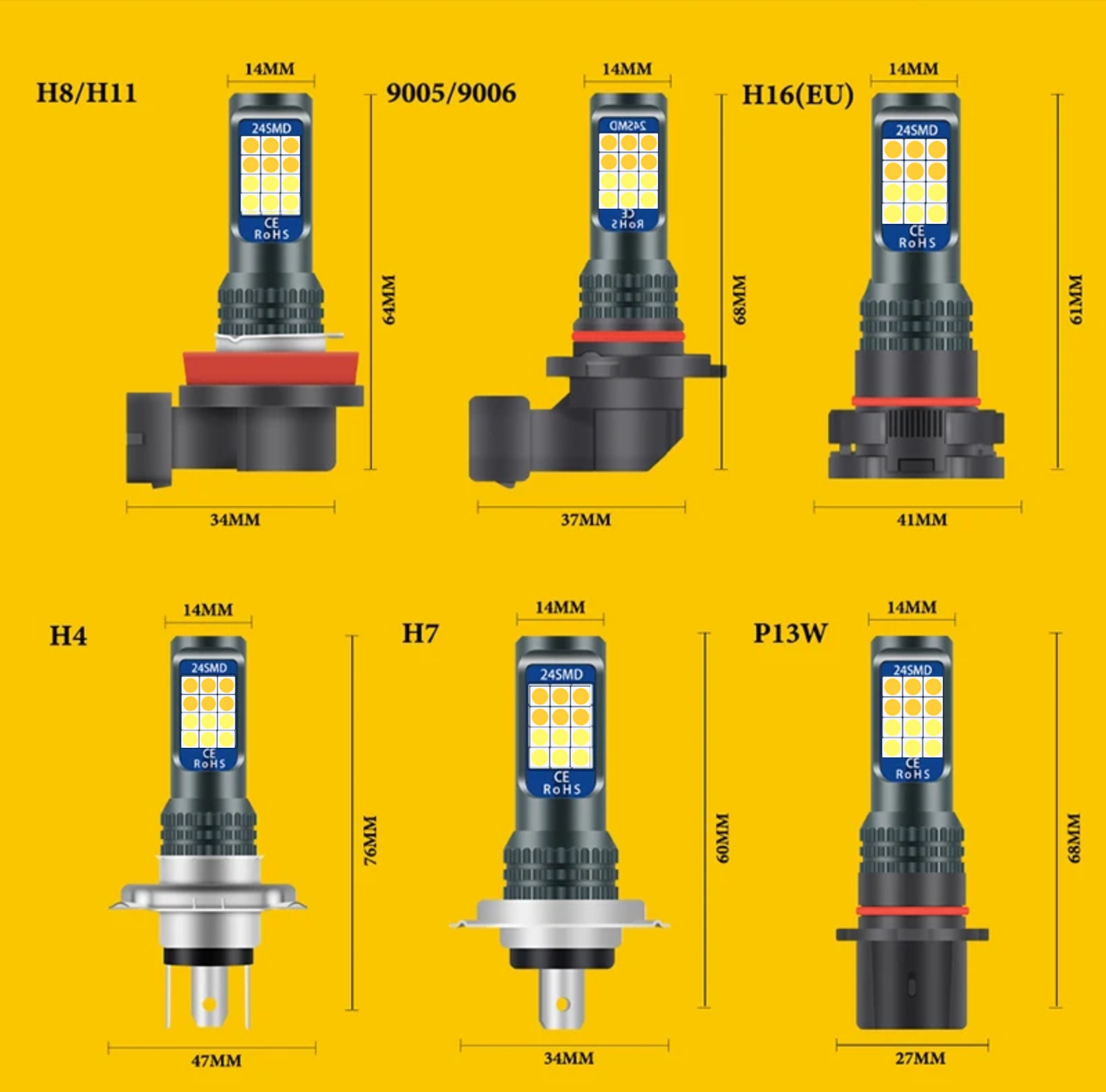2 PCs Daul Color H7 H11 Led Fo - огляд і ціна Car Led Headlight 9005 9006