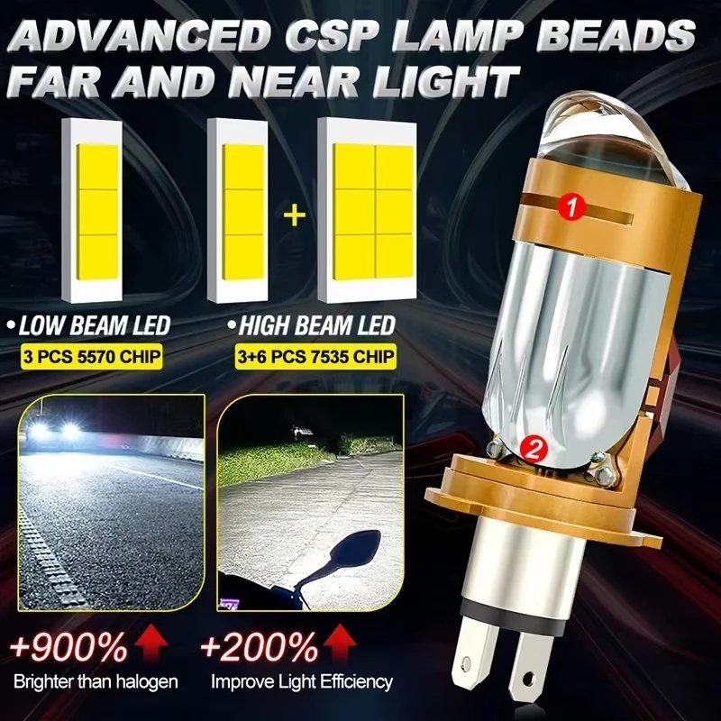 H4 LED Motorcycle Headlight Le - огляд і ціна Motorcycle Led Headlight Bulb H4