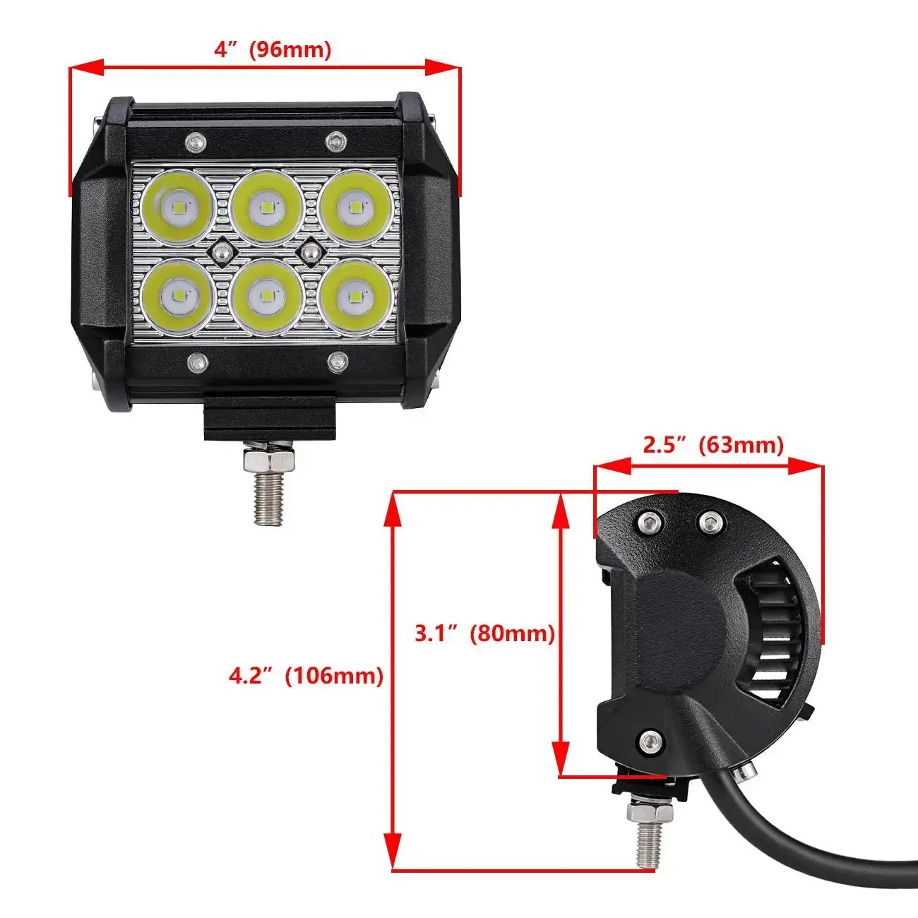 4 inch 18W 3030 LED Working Li - огляд і ціна Led Work Light Bar 12 Inch Offroad