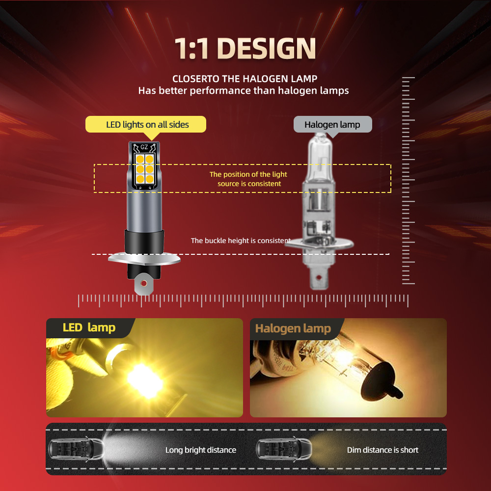2Pcs Car Fog Light LED Bulb 30 - огляд і ціна Led Fog Light H11 3000K Yellow